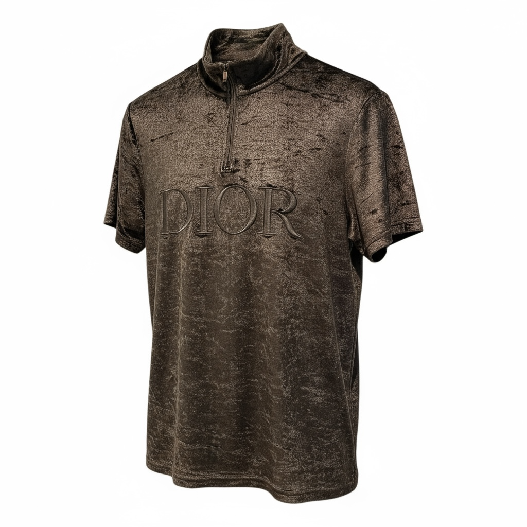 Dior Half zip Velour T-shirt