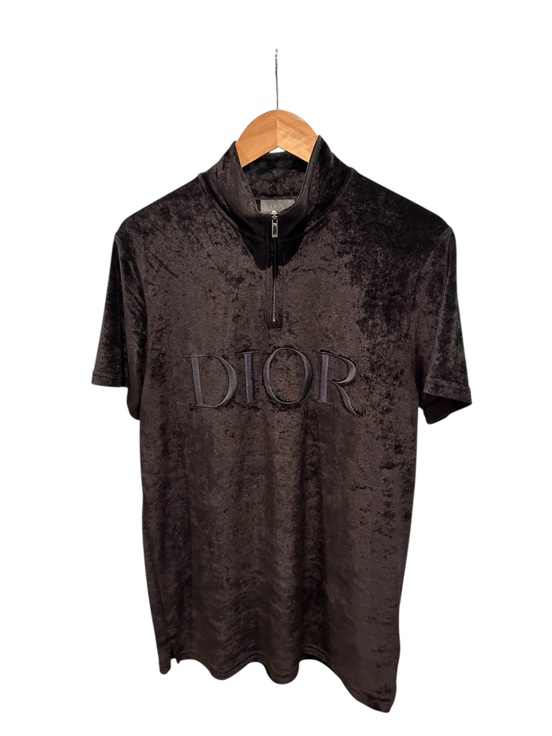 Dior half zip Velour T-shirt