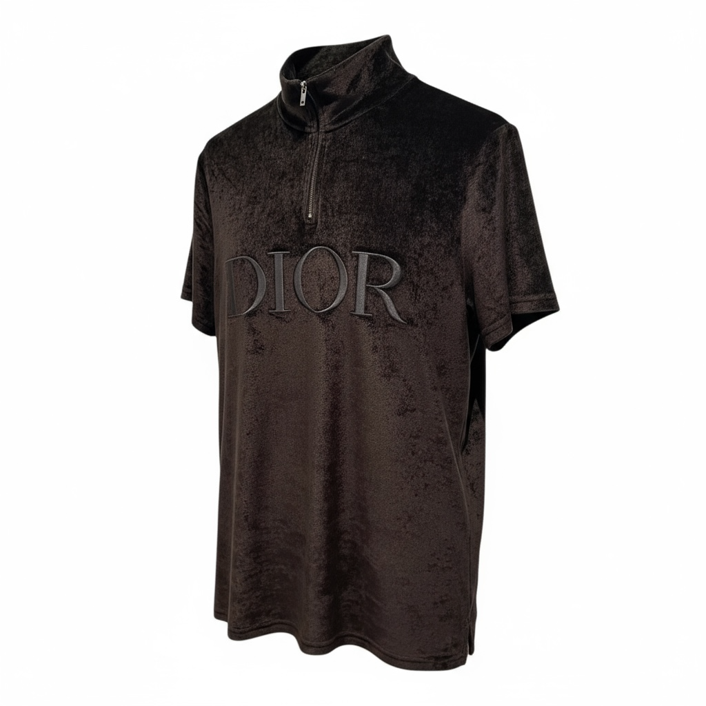 Dior half zip Velour T-shirt